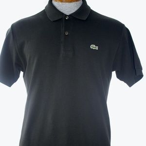 LACOSTE BLACK REGULAR FIT POLO SHIRT SIZE 4 MEDIUM